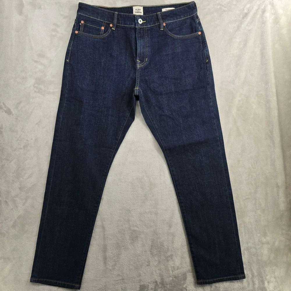 Flint and Tinder Selvedge Denim 30x30 Slim‎ Fit Dark Wash Jeans Mens new